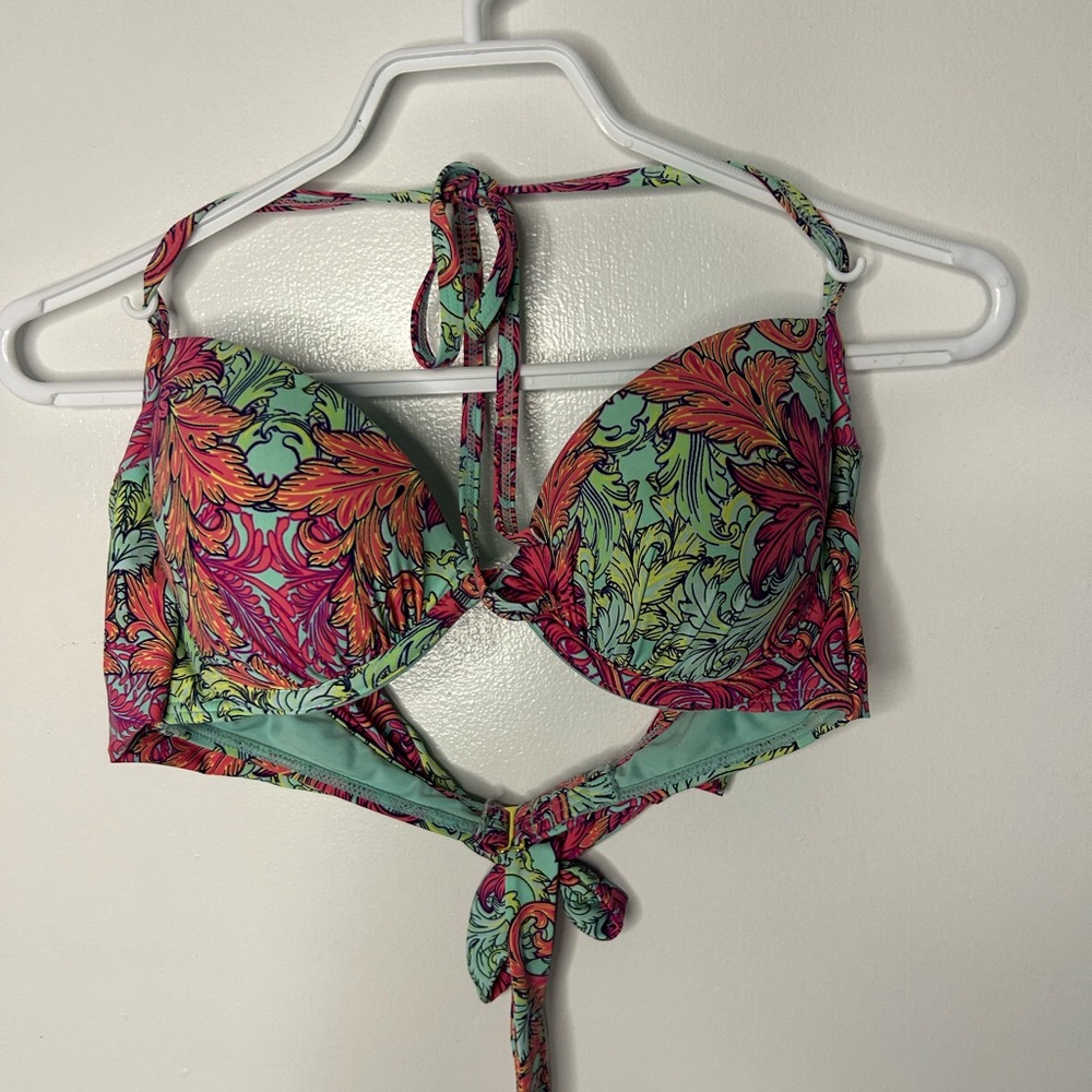 Aqua Multicolor Bikini Top